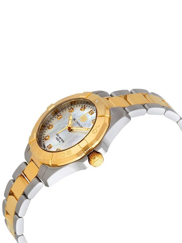 Women's Aquaracer Quartz Steel Metal Watch Gold White - TAG HEUER - BALAAN 3