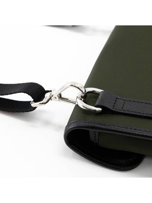 Re-Nylon Saffiano Leather Smartphone Case Cross Bag Green - PRADA - BALAAN 5