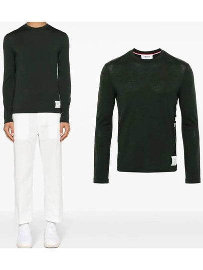 4 Bar Jersey Stretch Wool Knit Top Green - THOM BROWNE - BALAAN 2