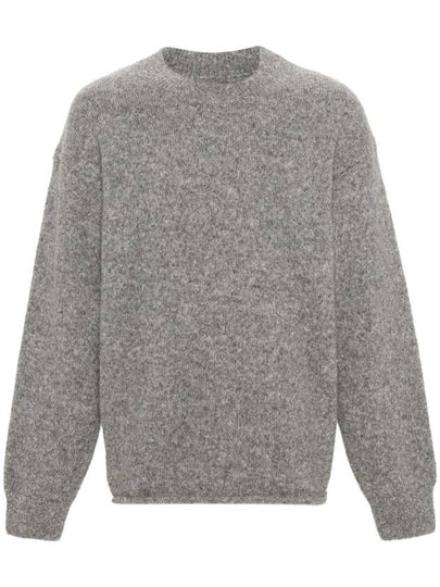 Le Pull Logo Crew Neck Alpaca Wool Knit Top Grey - JACQUEMUS - BALAAN 2