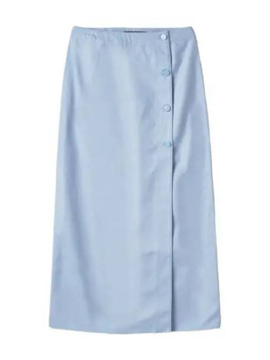 Wrap Button Denim Skirt Light Blue Women s - RAF SIMONS - BALAAN 1