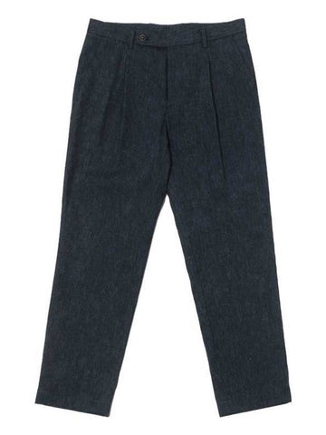 One tuck linen cotton pantsINDIGO BLUE - BLACKBROWN - BALAAN 1