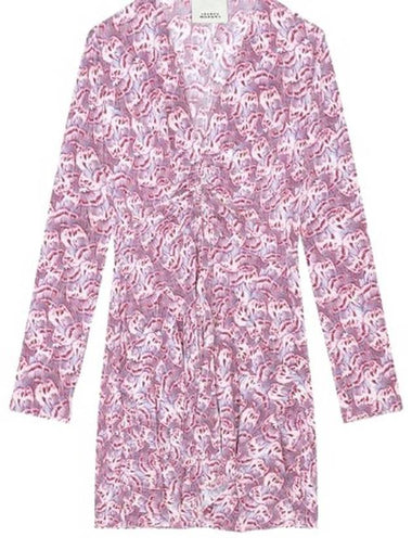 Isabel Marant Ladies Pink Usmara Printed Silk Dress Brand Size 34 US Size 0 - ISABEL MARANT - BALAAN 1