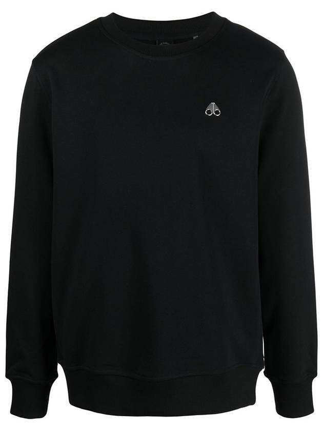 Men's Greyfield Crew Neck Cotton Sweatshirt Black - MOOSE KNUCKLES - BALAAN 3