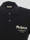 Graffiti Logo Short Sleeve Polo ShirtBlack - ALEXANDER MCQUEEN - BALAAN 4