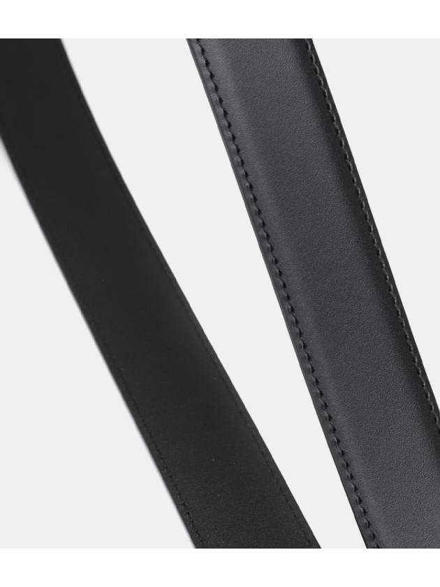 G Buckle Thin Leather Belt Black - GUCCI - BALAAN 4