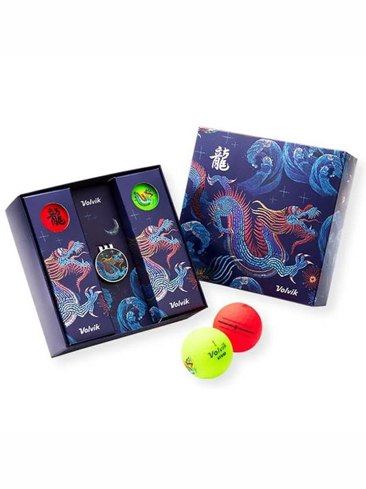 Golf Ball Ball Marker Vivid Blue Dragon Edition 3 Piece 6 Balls - VOLVIK - BALAAN 1