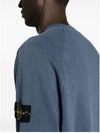 Logo Patch Crew Neck Sweatshirt Navy - STONE ISLAND - BALAAN 6