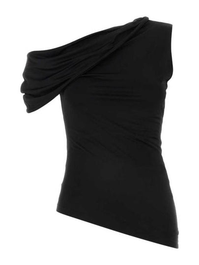 Asymmetric Draped Blouse Black - ALEXANDER MCQUEEN - BALAAN 2