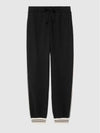 Cotton Jersey Track Pants Black - GUCCI - BALAAN 8