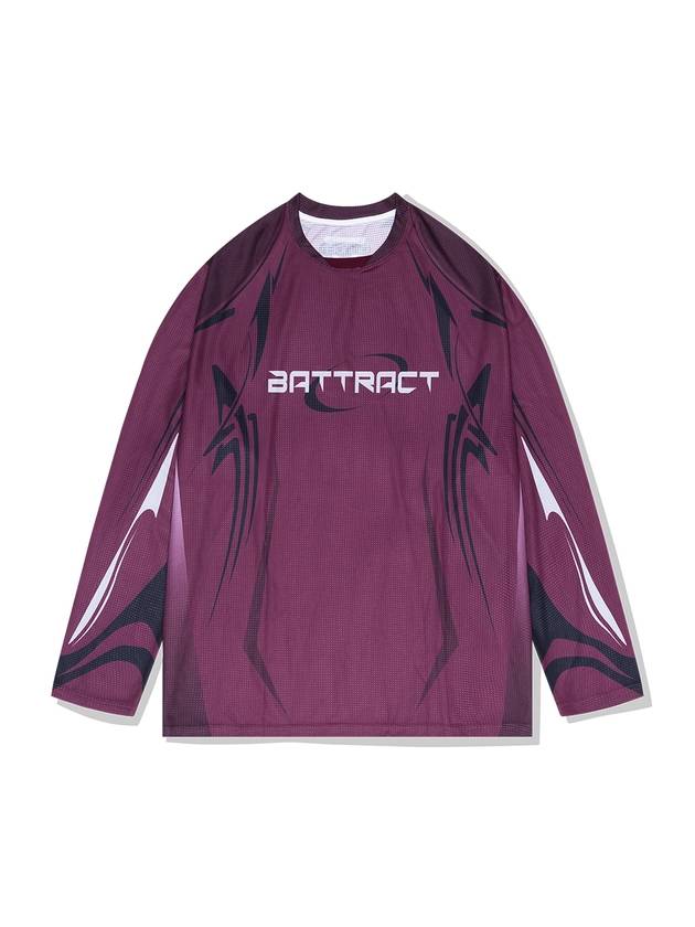 Grid Racing Jersey Long Sleeve T-Shirt Burgundy - BATTRACT - BALAAN 1