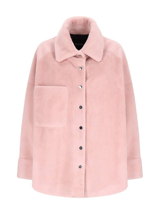 SOFT SHEEPSKIN EFFECT SHIRT JACKET - PINKO - BALAAN 1