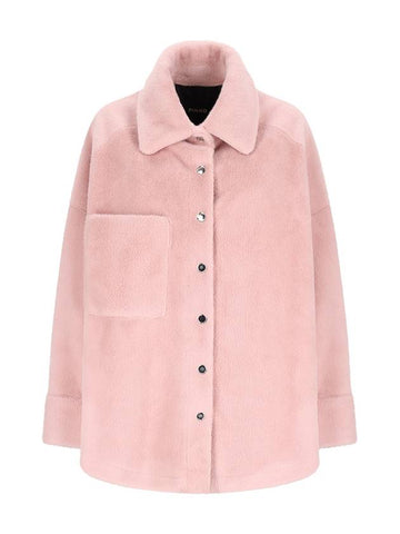 SOFT SHEEPSKIN EFFECT SHIRT JACKET - PINKO - BALAAN 1