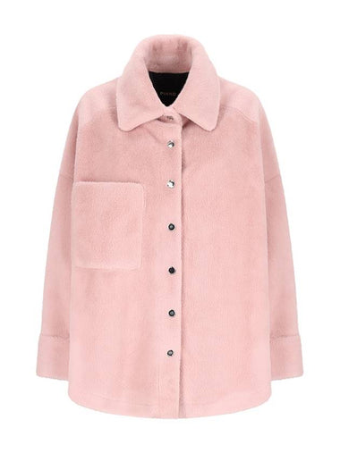 SOFT SHEEPSKIN EFFECT SHIRT JACKET - PINKO - BALAAN 1