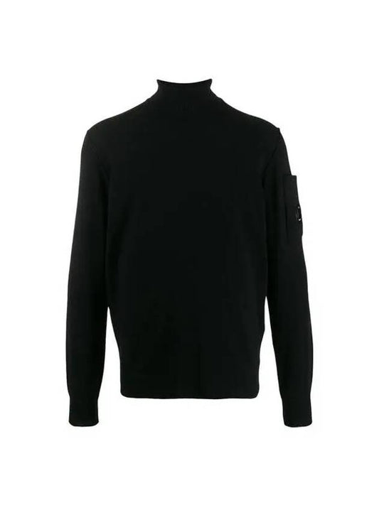 Men's Lens Wappen Merino Wool Turtleneck Black - CP COMPANY - BALAAN 2