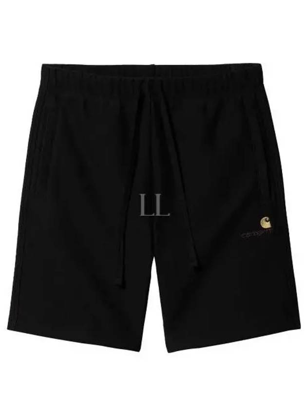 American Script Sweat Short Black - CARHARTT WIP - BALAAN 2