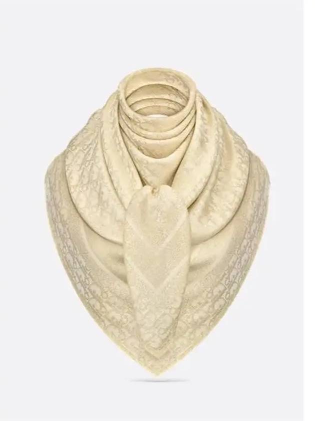 Oblique Shawl Silk Scarf Gold - DIOR - BALAAN 7