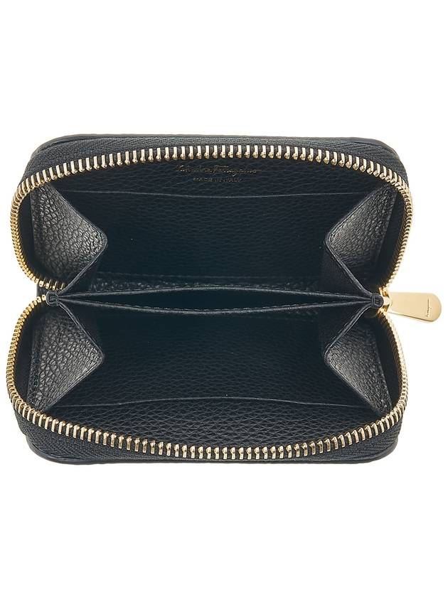 Women's Gancini Logo Zipper Card Wallet Black - SALVATORE FERRAGAMO - BALAAN 11