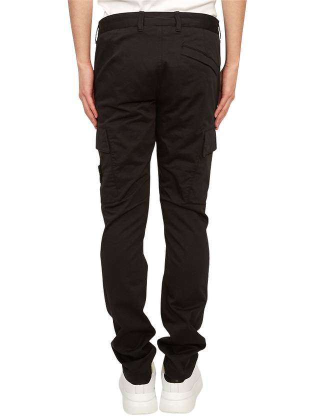 Logo Patch Cargo Straight Pants Black - STONE ISLAND - BALAAN 5