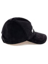 Embroidered Logo Velvet Ball Cap Black - MIU MIU - BALAAN.