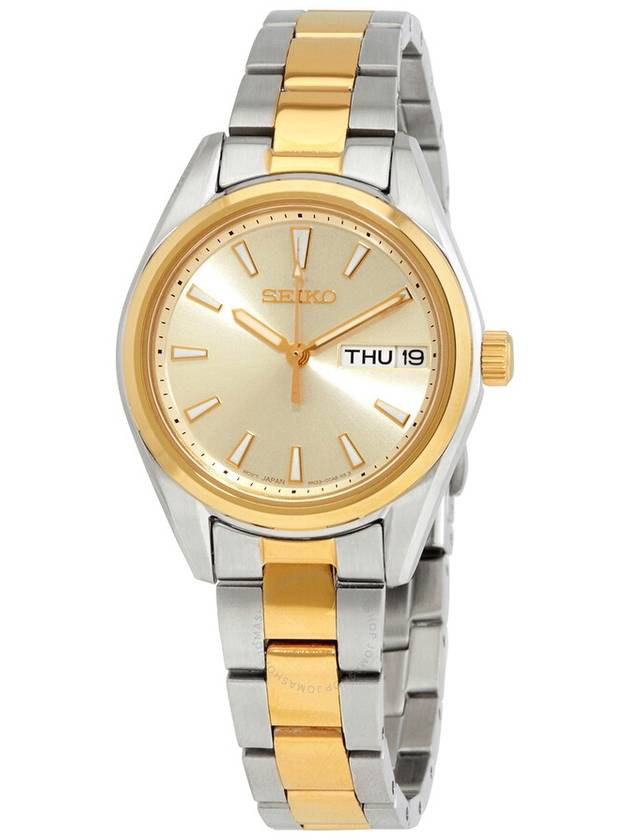 Seiko Quartz Gold Dial Two-tone Ladies Watch SUR354P1 - SEIKO - BALAAN 1