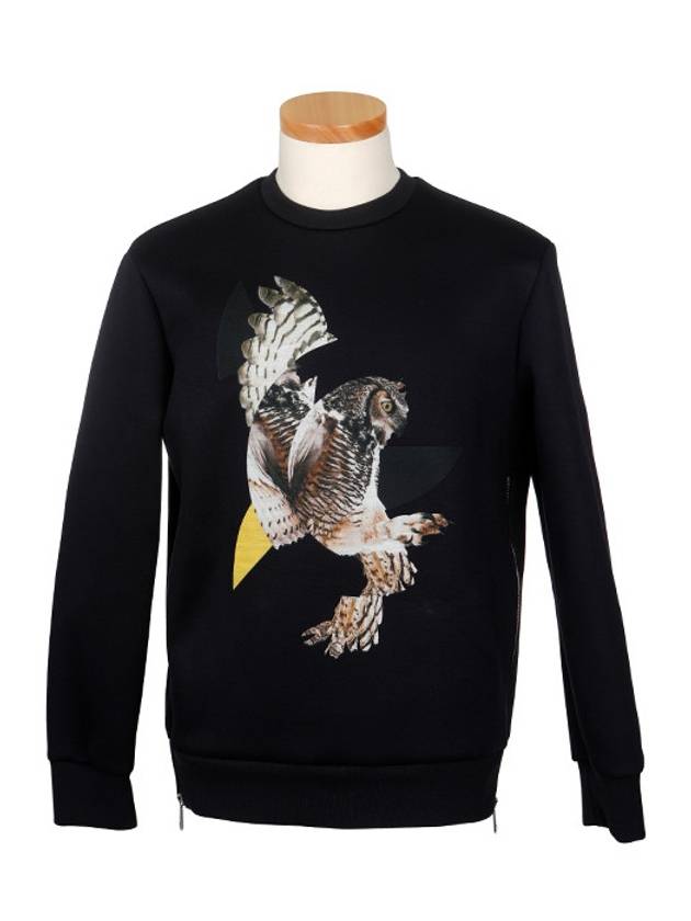 Eagle Print Neoprene Sweatshirt Black - NEIL BARRETT - BALAAN 3