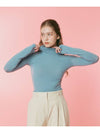 Wool High Neck Long Sleeve T-Shirt Sky Blue - ETRE AU SOMMET - BALAAN 4