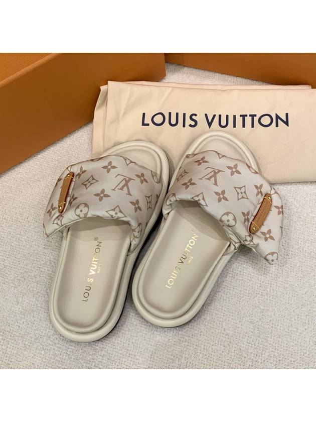 Women s Flat Mules Full Pillow Comfort Sandals Ivory - LOUIS VUITTON - BALAAN 3