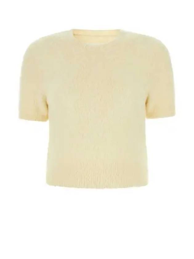 Crop Brushed Alpaca Knit Top Light Yellow - MAISON MARGIELA - BALAAN 2