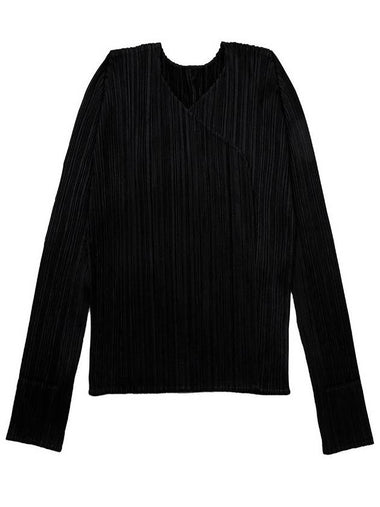 Pleated Basic Cardigan Black - ISSEY MIYAKE - BALAAN 1