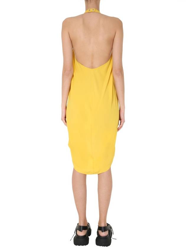 Women's Halterneck Midi Dress Yellow - RICK OWENS - BALAAN 5