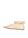 Ankle Strap Leather Ballerina Flats Beige - JIL SANDER - BALAAN 4