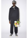 Face Logo Patch Cotton Hoodie Black - ACNE STUDIOS - BALAAN 4