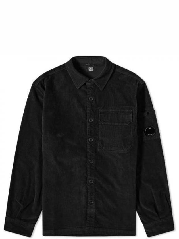 Corduroy Long Sleeve Shirt Black - CP COMPANY - BALAAN 3