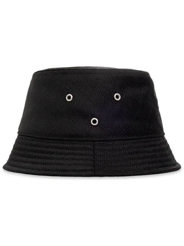 Intrecciato Jacquard Bucket Hat Black - BOTTEGA VENETA - BALAAN 1
