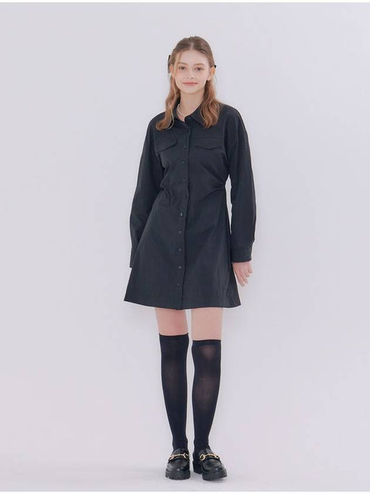 MET line shirt mini dress black - METAPHER - BALAAN 1