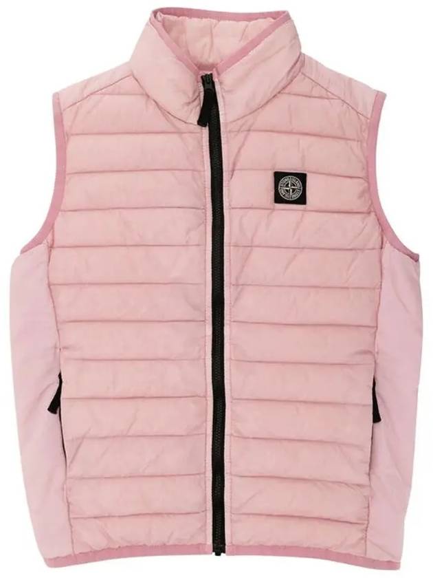 Kids Loom Woven Chambers R Nylon Down Vest Pink - STONE ISLAND - BALAAN 3