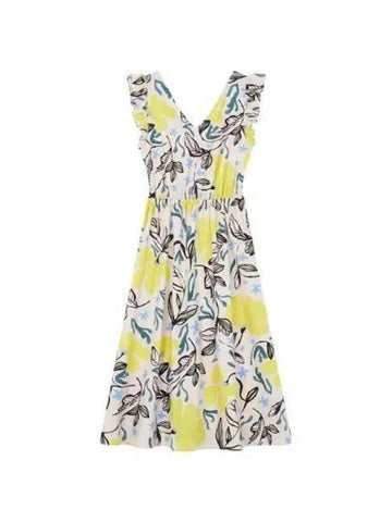 PS Women s Flower Print V neck Dress Beige 270664 - PAUL SMITH - BALAAN 1