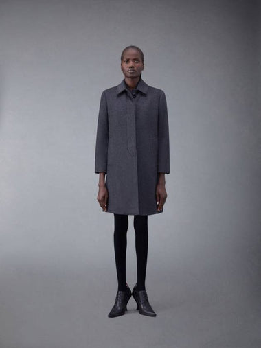 Classic Collar Cashmere Single Coat Dark Grey - THOM BROWNE - BALAAN 1