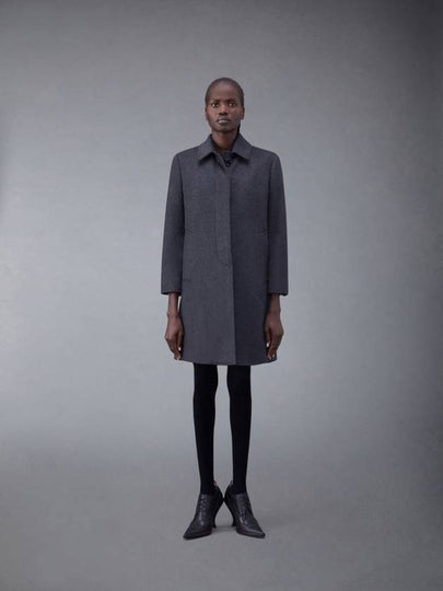 Classic Collar Cashmere Single Coat Dark Grey - THOM BROWNE - BALAAN 2