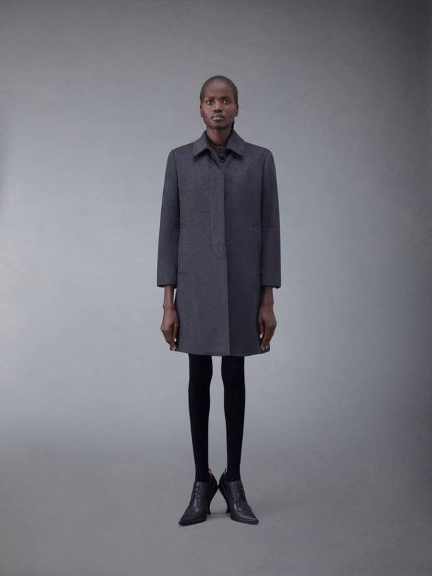 Classic Collar Cashmere Single Coat Dark Grey - THOM BROWNE - BALAAN 2