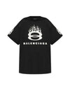 Logo print crew neck short sleeve t shirt black - BALENCIAGA - BALAAN 2