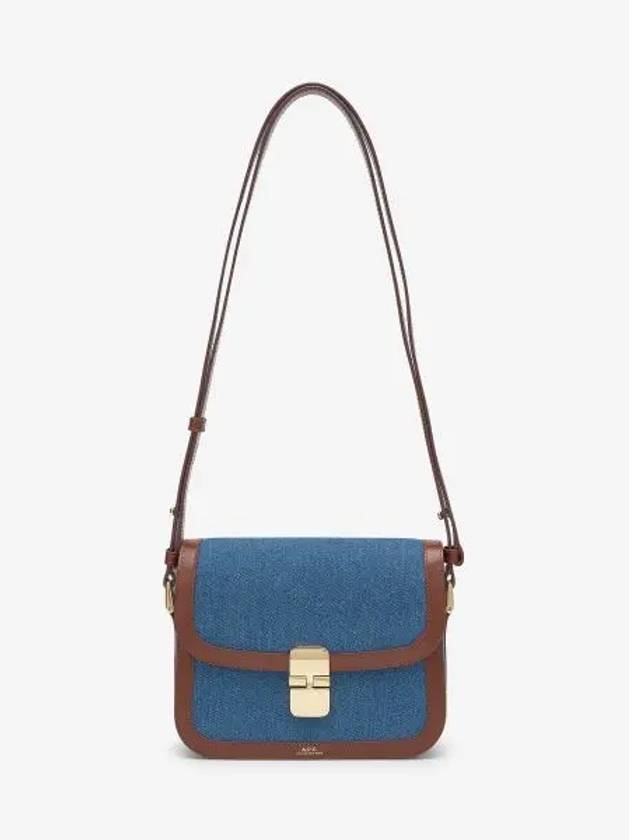 Grace Small Denim Cross Bag Brown Indigo - A.P.C. - BALAAN 2