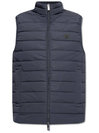 Men's Logo Padded Vest Navy - EMPORIO ARMANI - BALAAN 1