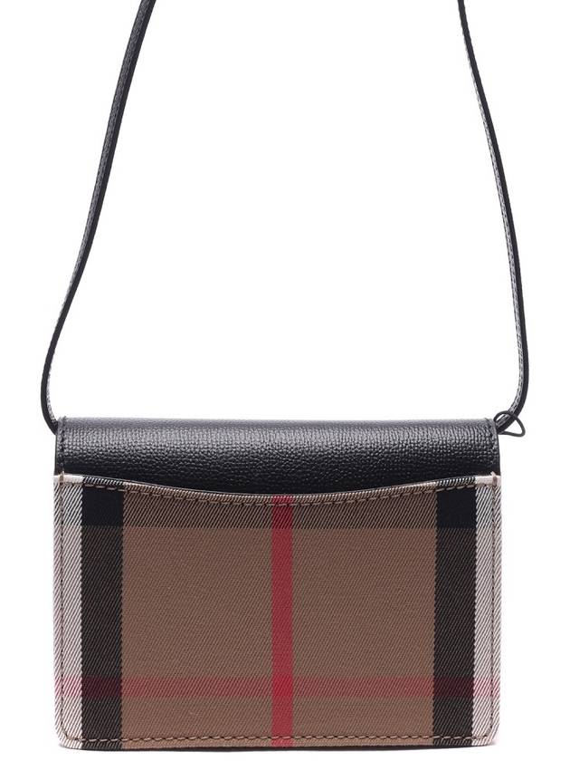 Hampshire House Check Crossbody Bag Black - BURBERRY - BALAAN 5