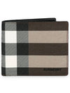 Check Leather International Bifold Wallet Dark Birch Brown - BURBERRY - BALAAN 2