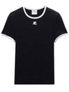 Bumpy Contrast Re-Edition Short Sleeve T-Shirt Black - COURREGES - BALAAN 9