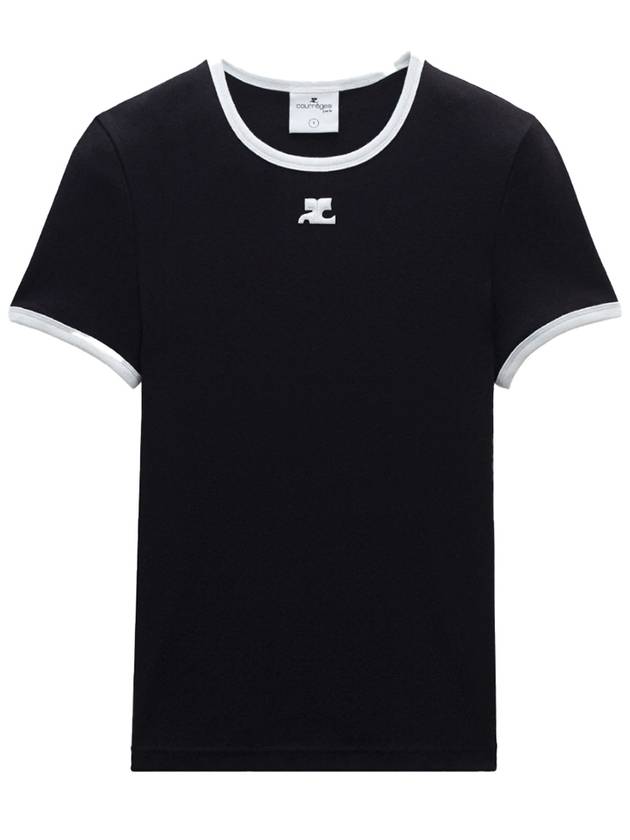 Bumpy Contrast Re-Edition Short Sleeve T-Shirt Black - COURREGES - BALAAN 9