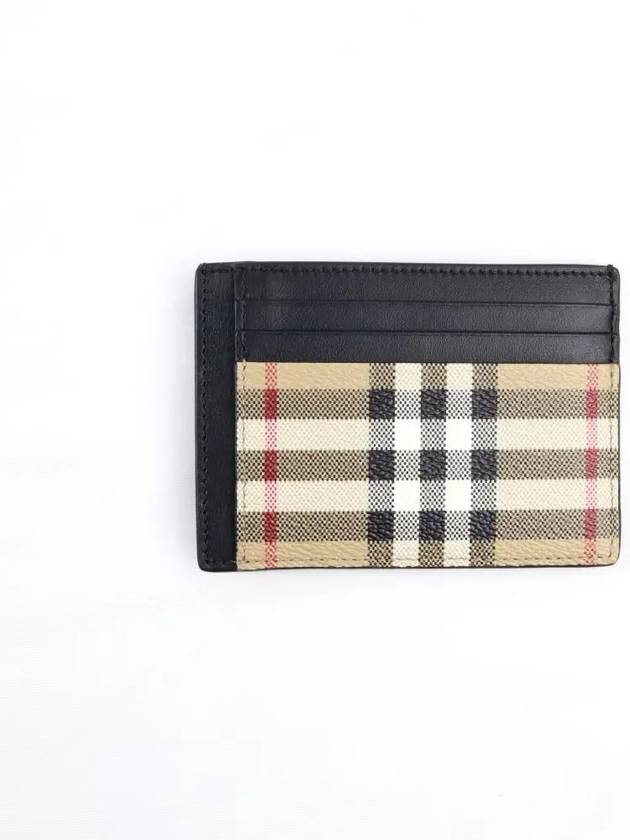 Vintage Check Money Clip Card Wallet Beige - BURBERRY - BALAAN 6