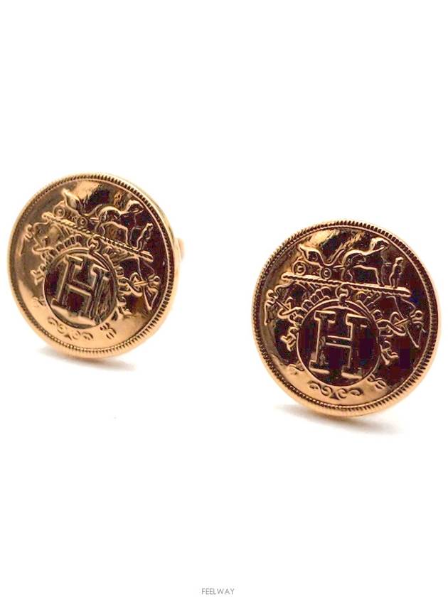 Women s Ex Libris Gold Earrings - HERMES - BALAAN 4